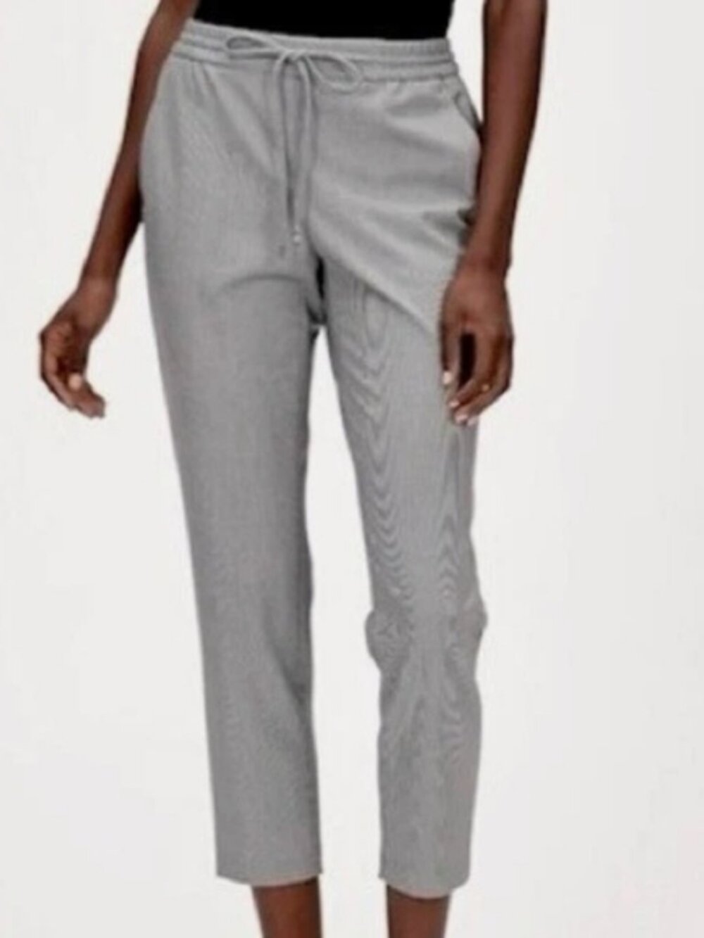 Banana Republic Hayden Pull On Pants Houndstooth Tie Waist Medium NWT